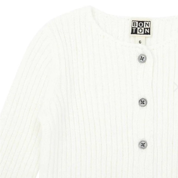 BNWT Bonton White Button-Up Cardigan - Picture 2 of 2
